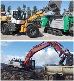 Excavators, wheel loaders, Scrap and recycling, demolition, and green waste equipment for rent